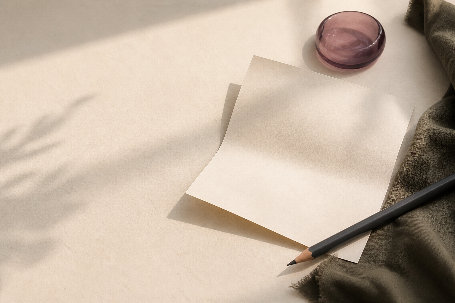 Blank paper, pencil, and a quiet therapy-practice review setting